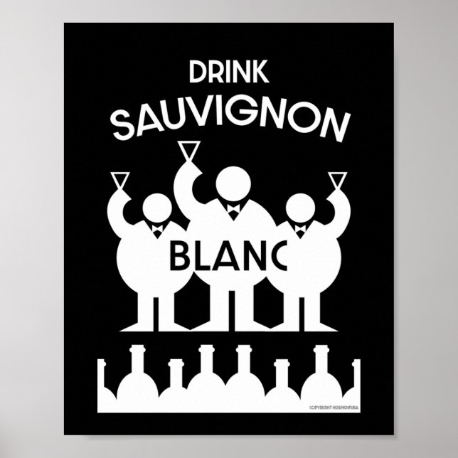 Affiche Boisson de vin Sauvignon Blanc (Devant)