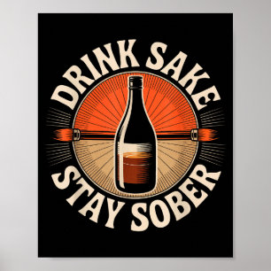 Affiche Boisson drôle sake rester sobre humour japonais vi