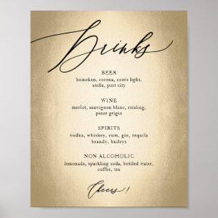 Affiche Boisson et félicitations panneau de mariage écritu