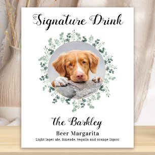 Affiche Boisson Signature Chien Bar Photo Personnalisée Ma