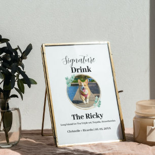 Affiche Boisson signature de chien simple bar mariage Post