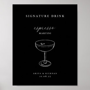 Affiche Boisson signature Espresso Martini Bar de mariage