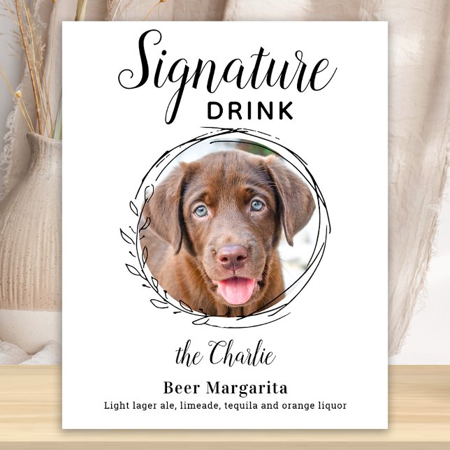 Affiche Boisson Signature Personnalisée Bar à Chien Mariag (Créateur téléchargé)