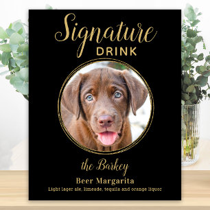 Affiche Boisson Signature pour Chien Personnalisée Mariage