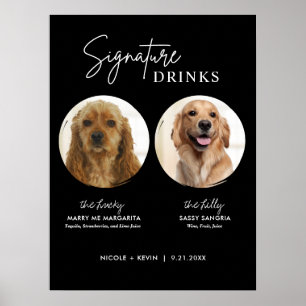 Affiche Boisson Signée Chien Imprimable Panneau de Bar de