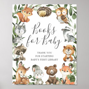 Affiche Boissons Animaux De Bois Livres De Baby shower Pou