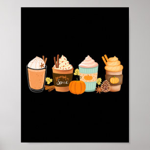 Affiche Boissons au latte aux épices de citrouille Boisson