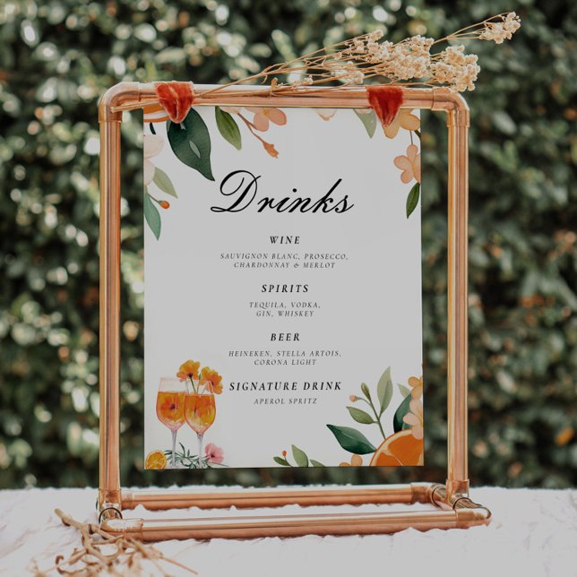 Affiche Boissons Bar Fête des mariées Aperol Spritz Pannea (Créateur téléchargé)