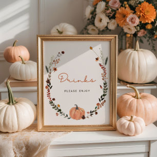 Affiche Boissons de Baby shower d'automne pour petits Citr