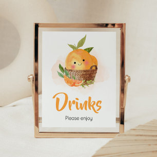 Affiche Boissons de Baby shower de Citrus Little Cutie Ora