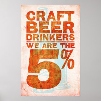 Affiche Boissons De Bières Artisanales - Nous Sommes Les 5