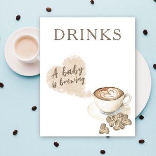 Affiche Boissons de douche de bébé de café infusé