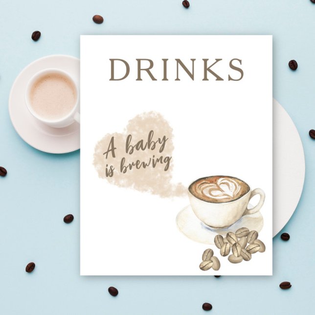 Affiche Boissons de douche de bébé de café infusé (Créateur téléchargé)
