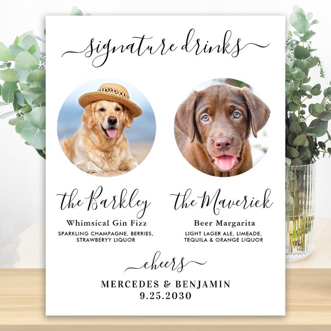 Affiche Boissons de mariage pour chien de compagnie avec p (Créateur téléchargé)