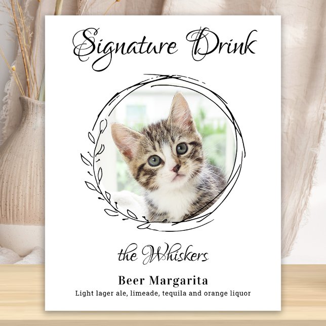 Affiche Boissons de signature de mariage de chat Bar de ph (Créateur téléchargé)