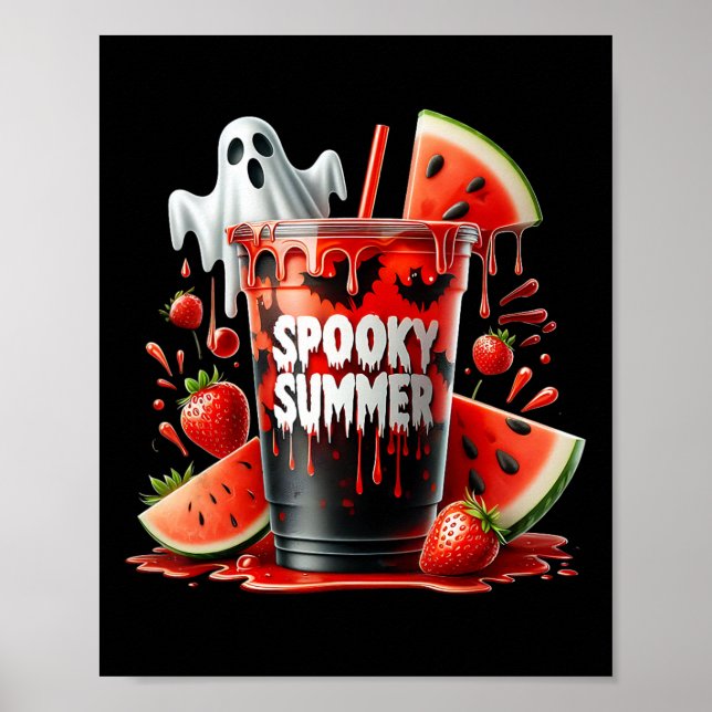 Affiche Boissons d'été éffrayantes Summerween Vibes Drôle  (Devant)