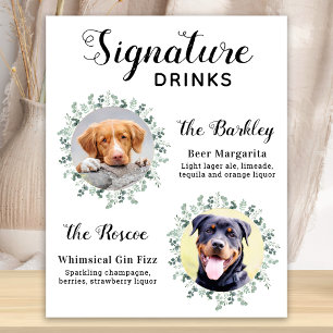 Affiche Boissons Élégantes Signées Mariage Chien 2 Photo