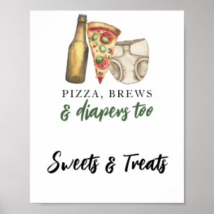 Affiche Boissons et couches - Sucreries et friandises pour