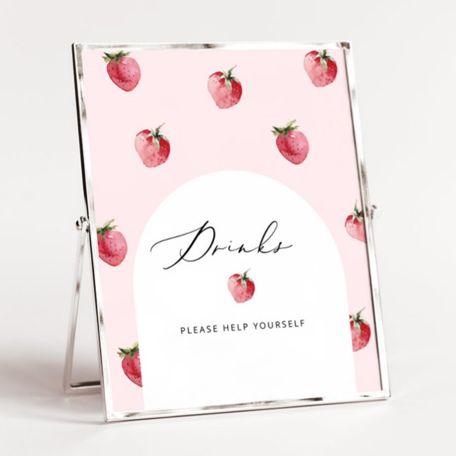 Affiche Boissons fraises s'il vous plaît servez-vous (Créateur téléchargé)