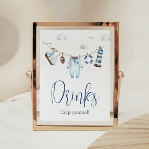Affiche Boissons Nautiques Baby showers Ahoy