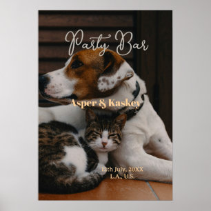 Affiche Boissons offertes bar ouvert photo de mariage coup