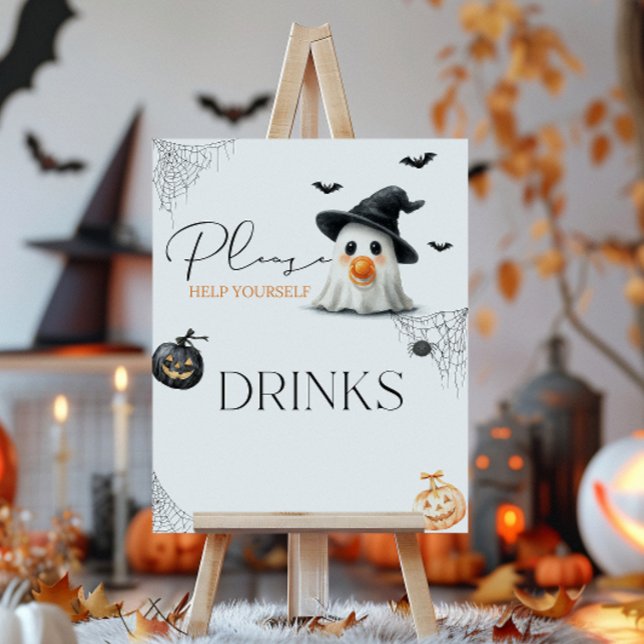 Affiche Boissons Petit Boo Baby shower Halloween (Créateur téléchargé)