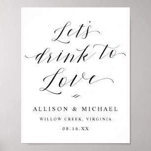 Affiche Boissons pour aimer Script Réception Dîner Signe