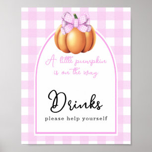 Affiche Boissons pour baby shower avec arceau et noeud pap