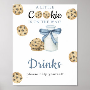 Affiche Boissons pour baby shower thème lait à l'aquarelle