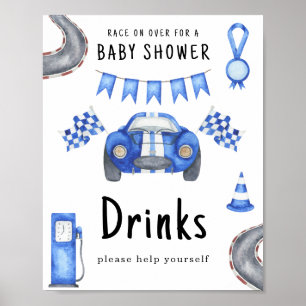 Affiche Boissons pour une baby shower garçon voiture de co