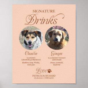 Affiche Boissons Signature Animaux de Compagnie Signe de M
