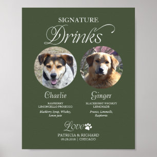 Affiche Boissons Signature de Compagnie de Mariage avec Ph