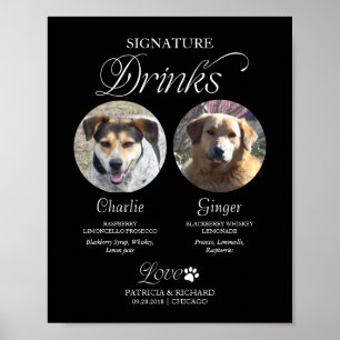 Affiche Boissons Signature de Compagnie Mariage avec Photo