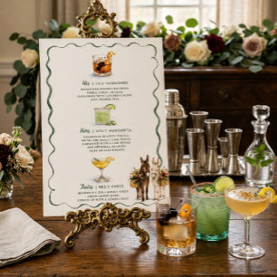 Affiche Boissons Signature de l'Âne à l'Aquarelle Menu de