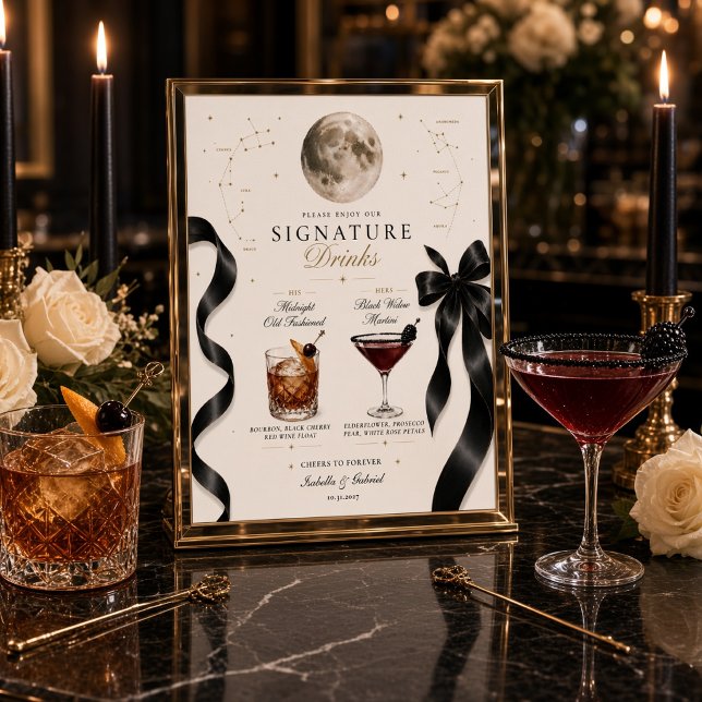 Affiche Boissons Signature Luxe Céleste Lune (Créateur téléchargé)