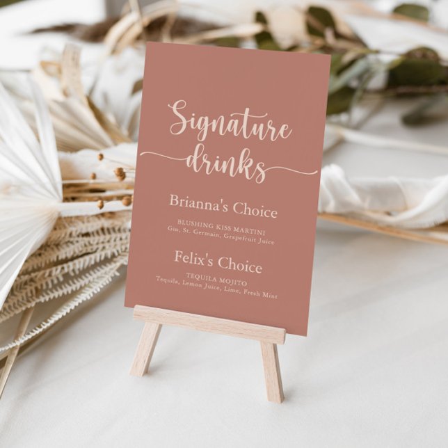 Affiche Boissons Signature Minimalistes Calligraphiées en  (Créateur téléchargé)