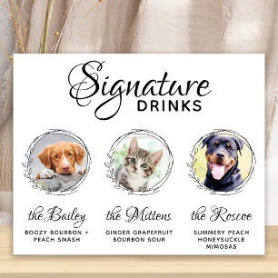 Affiche Boissons Signature pour Animaux de Compagnie Bar P