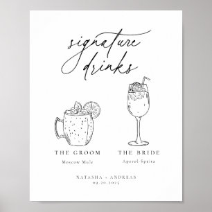 Affiche Boissons signatures minimalistes chic contemporain