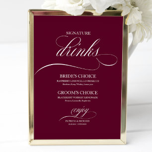Affiche Boissons signatures Signe de mariage au Bourgogne