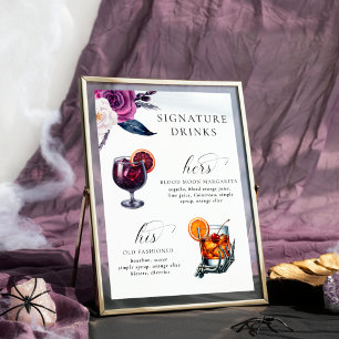 Affiche Boissons signatures Violet et noir jusqu'à la mort