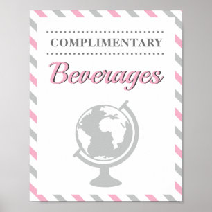 Affiche Boissons Vols Compagnie aérienne Fête