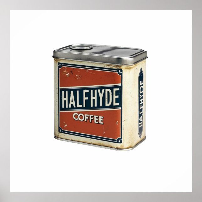 Affiche Boîte à café vintage Halfhyde Coffee Company (Devant)