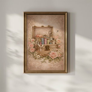 Affiche Boîte à couture vintage