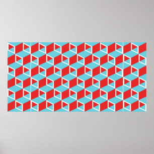 Affiche Boîte à cube coloré isométrique dossier motif sans