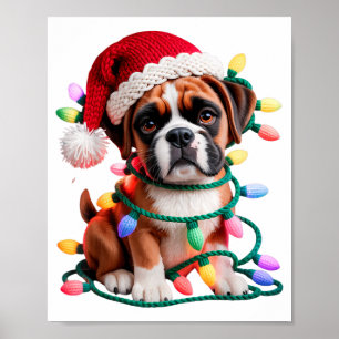 Affiche Boîte à laine Chien boxer Couture Tricot Crochet N