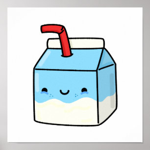 Affiche Boîte à lait Cute Kawaii