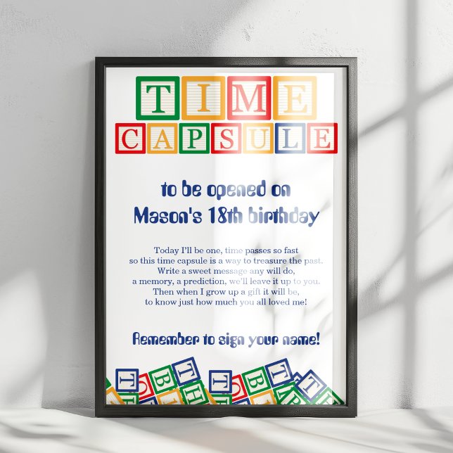 Affiche Boîte à souvenirs Blocs de couleurs primaires 1er  (Créateur téléchargé)