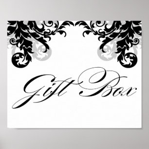 Affiche Boîte-cadeau Mariage 8x10 Flourish Signal pour le