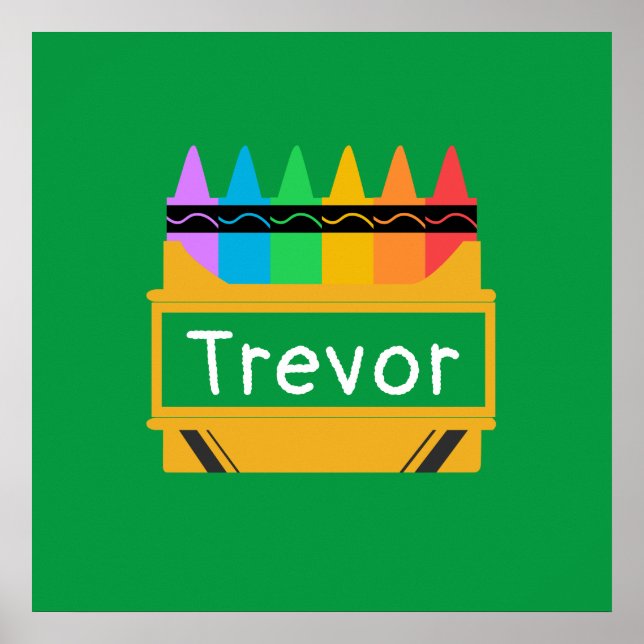 Affiche Boîte de crayons personnalisée pour enfants divisé (Devant)