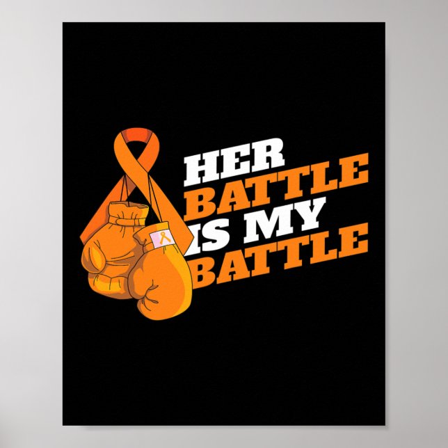 Affiche Boîte de ruban orange de sensibilisation au cancer (Devant)